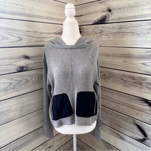 Tommy Jeans Grey & Navy Waffle Knit Cotton Hoodie